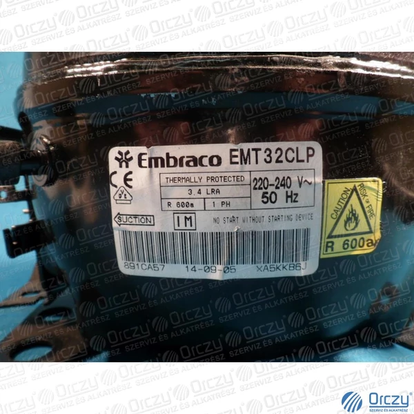 EMT32CLP R600 EMBRACO kompresszor (relé nélkül) / RENDELÉSRE