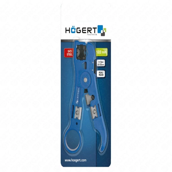 Kábel blankoló fogó, 4P, 6P, 8P, RG6, RG59, 125  mm, HÖGERT HT1P103