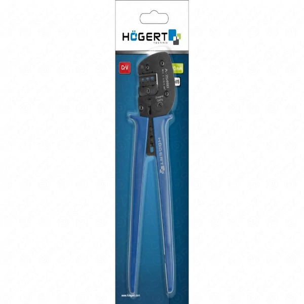 Krimpelő fogó, racsnis MC4 csatlakozóhoz, 2,5 / 4 / 6  mm², 270  mm, HÖGERT HT1P199