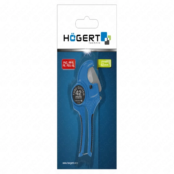 Csővágó fogó, PVC, PP, PE csövekhez, max: 42 mm-ig, 230 mm, HÖGERT HT1P606