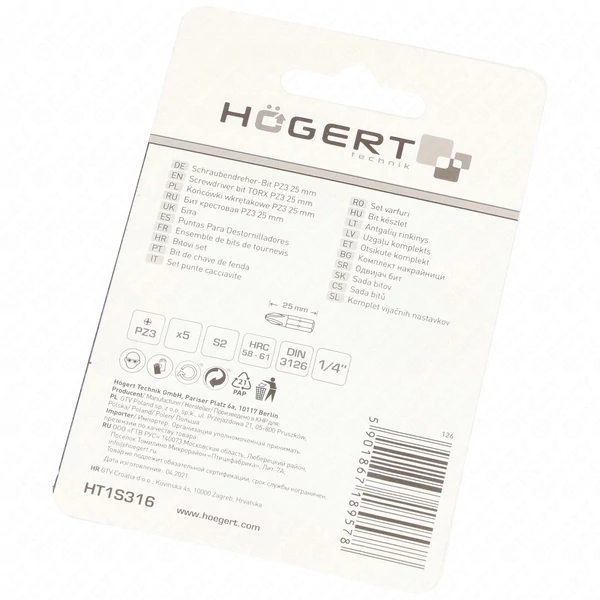 Bitfej, csillag, PZ3, 25 mm, 5db/csomag, HÖGERT HT1S316