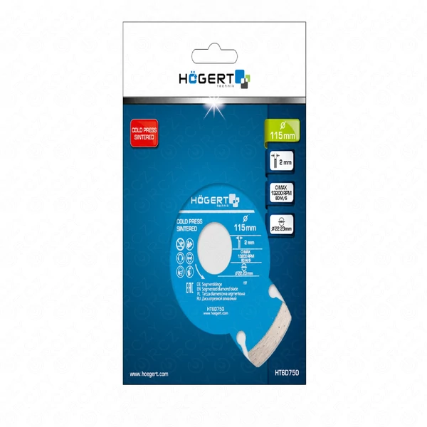 Gyémánt vágótárcsa 115 mm szegmentált , HÖGERT HT6D750