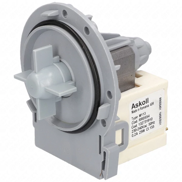 25W Szivattyú, ürítő, csavaros, hátul sarus (eredeti, ASKOLL M113 ELECTROLUX mosógép 