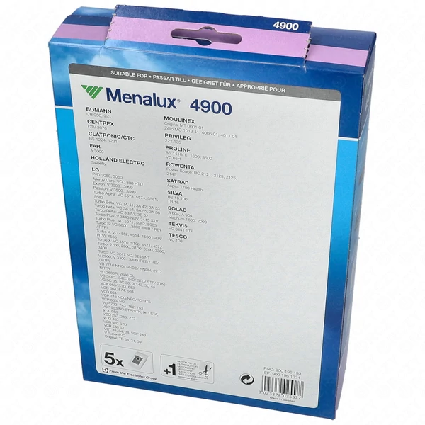 Porzsák, mikroszálas 5db-os MENALUX 4900 T172 (univer.) LG/GOLDSTAR,BOMANN,CLATRONIC,MOULINEX,PRIVILEG,SOLAC porszívó