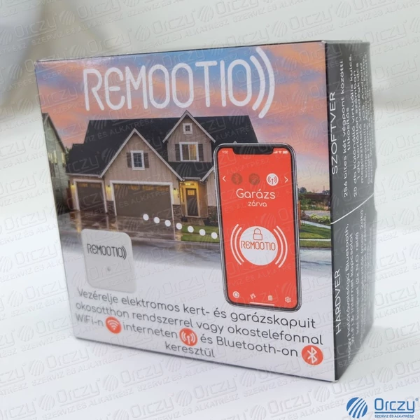 Remootio 2.0 Garázs- és kertkapunyitó készülék, WI-FI, BlueTooth és Internet, 20 kulcsos