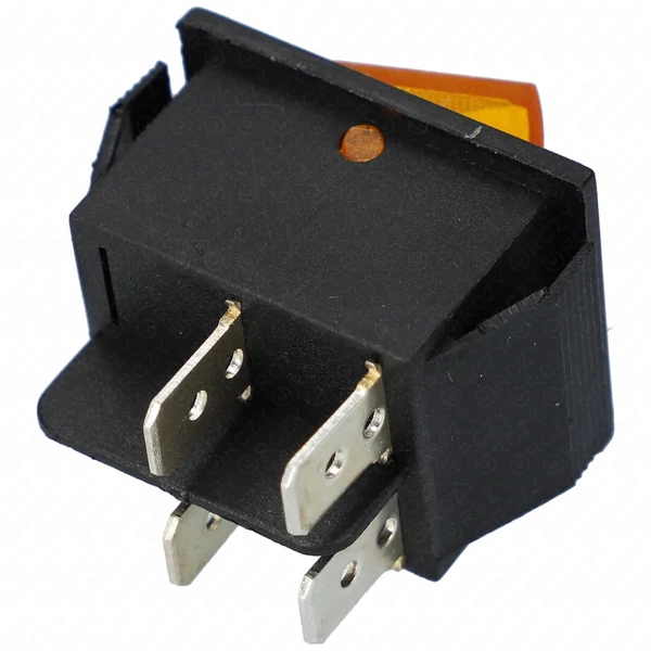 16A/250V AC, 31x25 / 29x21 mm Billenőkapcsoló, sárga, számos, nagy, szögletes
