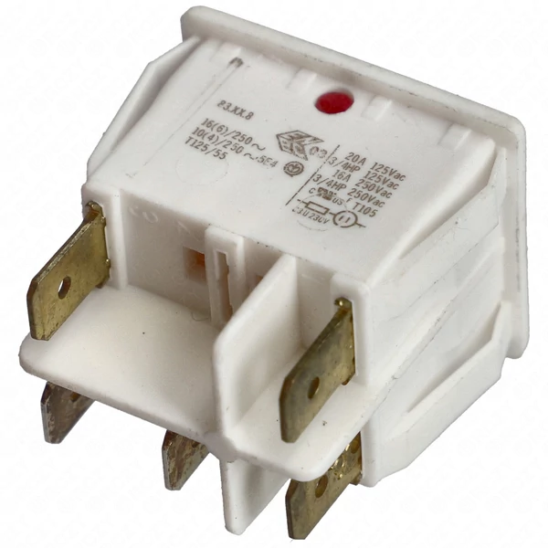 16A/250V AC 30x25 / 29x22 mm Billenőkapcsoló, dupla, piros-sárga, szögletes (univerzális) / RENDELÉSRE